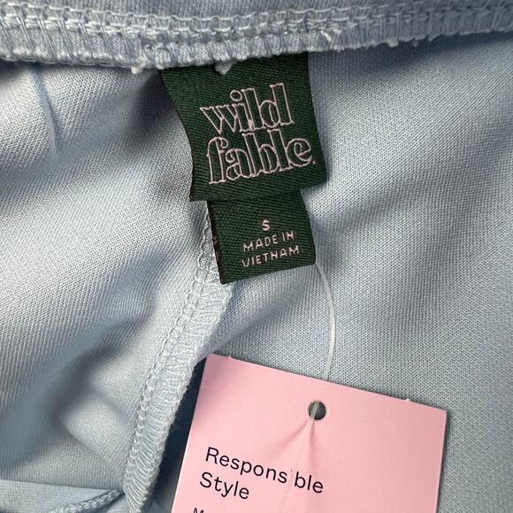 Wild Fable Women's Blue and Brown High-Rise Track Pants - Size Small - NWT - Picture 2 of 9